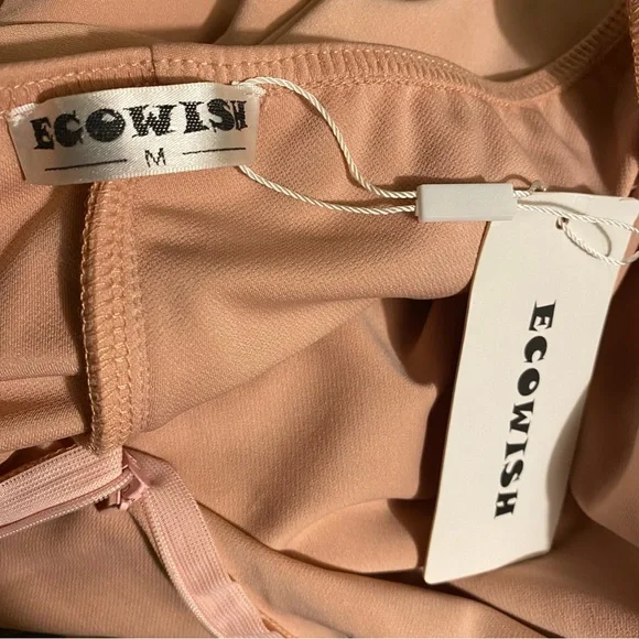 Nude One Shoulder Side Split Cocktail Party Bandage Dress - Picture 10 of 10